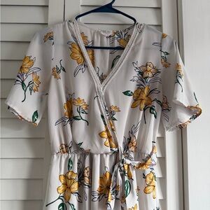 Sienna Sky Yellow and White Floral Midi Dress